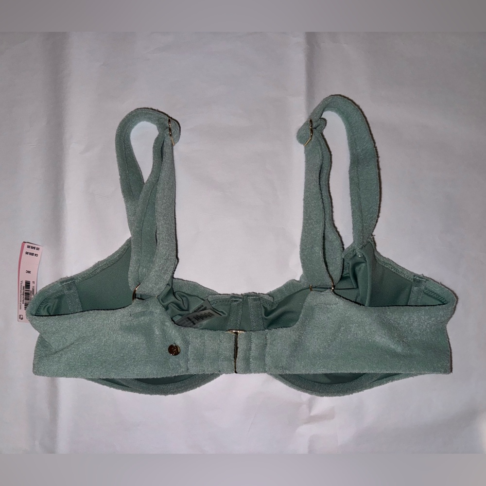 36C ~ Spring 2022 VICTORIA’S SECRET Moss Green Terry Cloth Bikini Top NWT! - Picture 4 of 6
